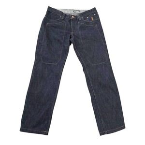 Jeckerson Dark Wash Straight Leg Jeans Blue Size 36x30 Italian Designer Luxury